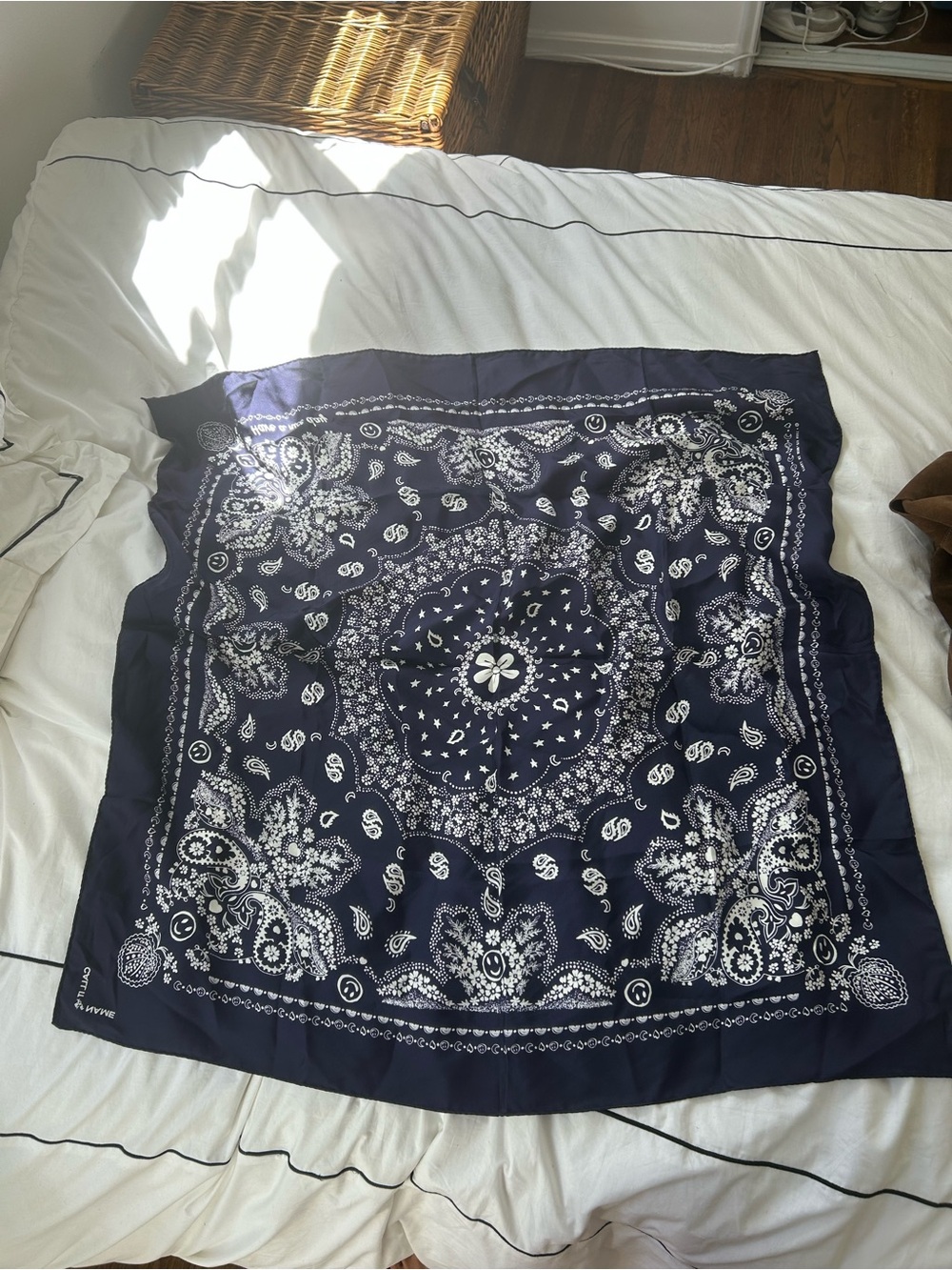 Call it by your name Navy Blue Paisley Bandana Scarf -  large